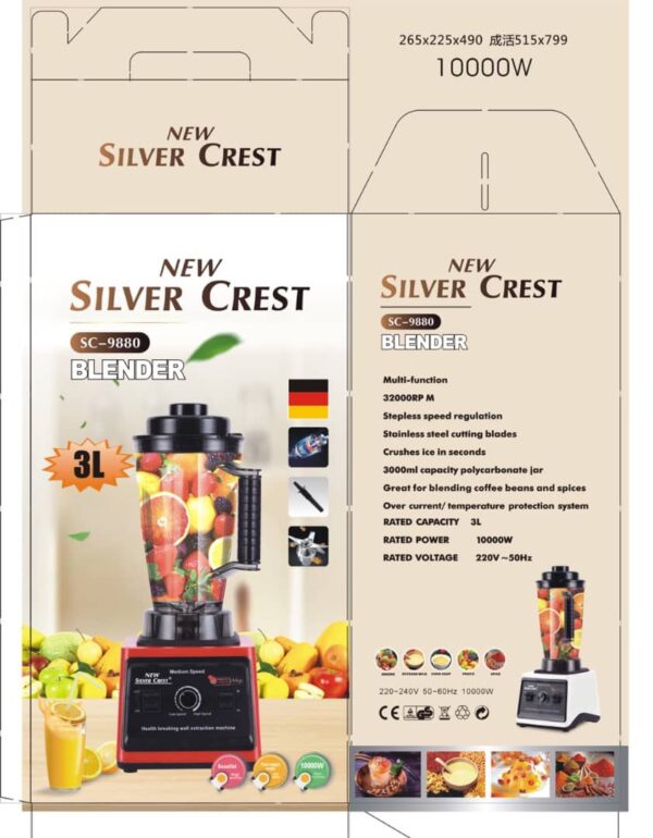 3L Jar 10,000Watts Silver Crest Blender (Double Cups)