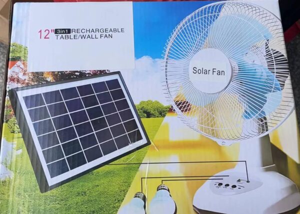 Solar Fan with bulb. 12"