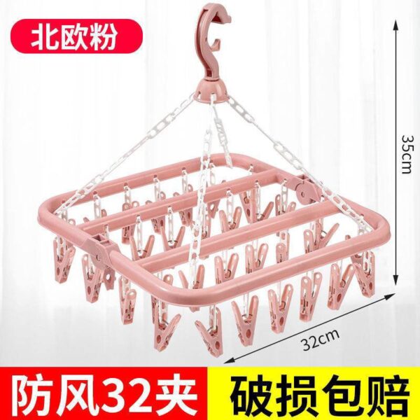 Foldable plastic hanger (32 clips) - Image 2