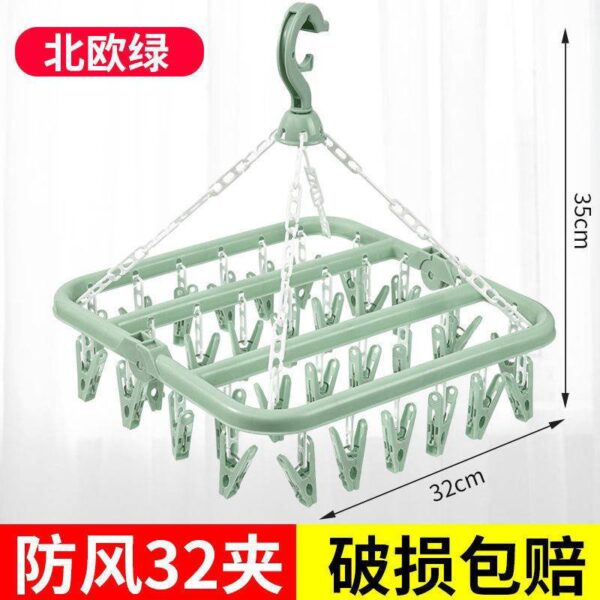 Foldable plastic hanger (32 clips)