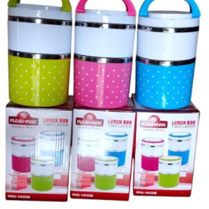 Plain/dotted double layer Lunch box